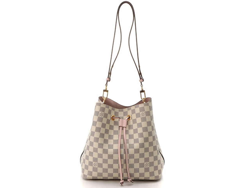 LOUIS VUITTON Neo Noe Damier Azur White Eau de Rose Pink Handbag